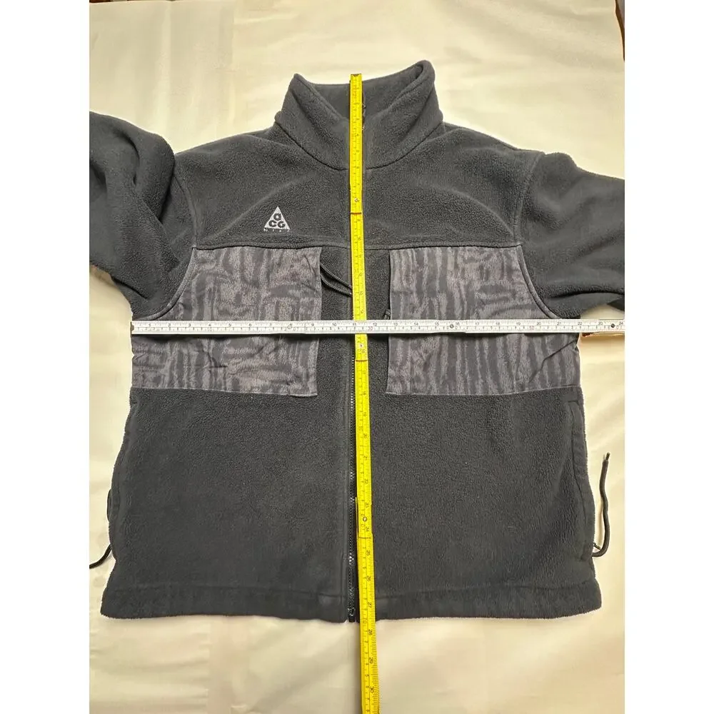 Nike ACG Fleece Jacket Men’s Small Black Gray Full Zip Y2K Outdoor Gorpcore